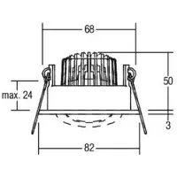 Brumberg Downlight Einbaustrahler IP65, Aluminium / grå / zink, Hall, Aluminium / grå / zink, Downlights