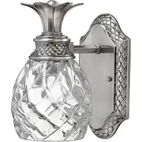 HINKLEY Vägglampa Plantation, dimbar, Aluminium / grå / zink, Badrum, Glas, Antik, Vägglampa, sänglampa, sänglampa vägg
