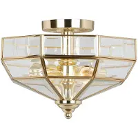Elstead Lighting Taklampa Old Park, dimbar, Mässing / guld, Vardagsrum / matsal, Metall, Taklampa
