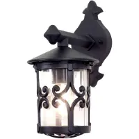Elstead Lighting Vägglampa utomhus Hereford, Svart, Aluminium / grå / zink, Industriell design, Utomhusvägglampa