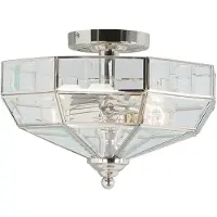 Elstead Lighting Taklampa Old Park, dimbar, Förkromad / silver, Vardagsrum / matsal, Metall, Taklampa