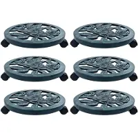 vidaXL Blomvagnar 6 st grön 38 cm plast