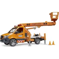 BRUDER Mercedes Benz Sprinter arbetsplattform med light- och ljudmodul Färdig modell Nyttofordon modell