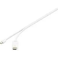 Renkforce Mini-DisplayPort / HDMI Adapterkabel Mini DisplayPort-kontakt, HDMI-A-kontakt 0.50 m Vit RF-3697532 guldpläterad kontakt DisplayPort-kabel