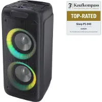 Sharp XParty Street Beat PS-949 - Partyhögtalare - trådlös - Bluetooth - Appkontrollerad - svart (grillfärg - svart)
