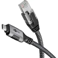 Goobay AV adapter 70697 gender changer / USB C RJ-45 cables Black, Silver