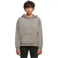 Build Your Brand Acid Washed Oversize Tröja Med Huva