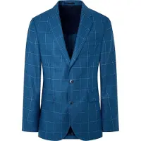 Hackett London för män. HM443310 Blazer Silk Wl Wpane blå (42/32), Casual, Ull, Klassisk