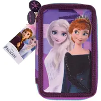 Disney Frozen Disney Frost pennfodral - 2 fack med innehåll - 20,5x13,5 cm