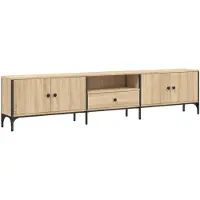 vidaXL Tv-bänk med låda sonoma-ek 200x25x44 cm konstruerat trä