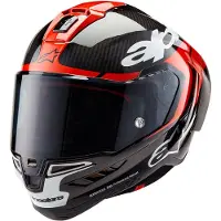 Alpinestars S-R10-element Integralhjälm Kolfiber/Röd L Unisex sort