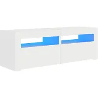 vidaXL TV-bänk med LED-belysning vit 120x35x40 cm