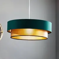Maco Design Hänglampa Dorina , dimbar, Grön, Vardagsrum / matsal, Syntetmaterial, Modern, Pendellampa