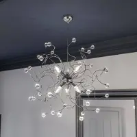 ONLI Kristall pendellampa Trilly , dimbar, Förkromad / silver, Vardagsrum / matsal, Metall, Modern, Pendellampa