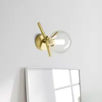 SFORZIN Design vägglampa Camely, dimbar, Mässing / guld, Vardagsrum / matsal, Glas, Design, Vägglampa, vägglampa inomhus