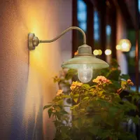 MORETTI Luce Vägglampa utomhus Patio, Brun / mässing, Mässing, Medelhavsinspirerad