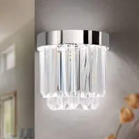 Orion Kristall vägglampa Prism, dimbar, Förkromad / silver, Vardagsrum / matsal, Kristall, Vägglampa, vägglampa inomhus