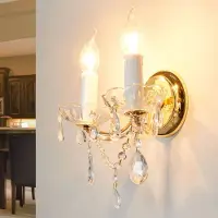 Orion Kristall vägglampa Marie Claire, dimbar, Mässing / guld, Vardagsrum / matsal, Metall, Vägglampa, vägglampa inomhus