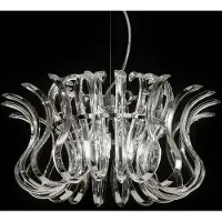 METALLUX Design pendellampa WAVE, dimbar, Genomskinlig / transpare, Vardagsrum / matsal, Glas, Design, Pendellampa