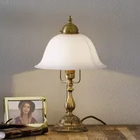 BERLINER MESSINGLAMP Bordslampa CAROLIN, Brun / mässing, Vardagsrum / matsal, Mässing, Antik, Bordslampa