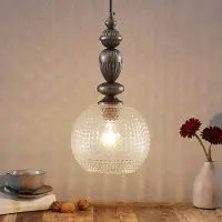 VIOKEF Glas pendellampa Talisa, dimbar, Aluminium / grå / zink, Vardagsrum / matsal, Glas, Modern, Pendellampa