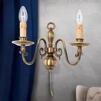Orion Vägglampa IMKE, dimbar, Brun / mässing, Vardagsrum / matsal, Mässing, Antik, Vägglampa, vägglampa inomhus
