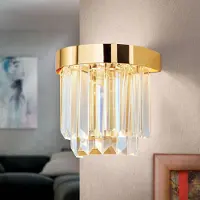 Orion Kristall vägglampa Prism, dimbar, Mässing / guld, Vardagsrum / matsal, Kristall, Vägglampa, vägglampa inomhus
