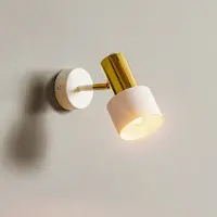 Argon Spotlight till vägg Destin, 1 lampa, vit/mässing Destin , dimbar, Mässing / guld, Vardagsrum / matsal, Metall, Modern, Spotlight
