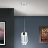 Orion Kristall pendellampa Prism, dimbar, Förkromad / silver, Vardagsrum / matsal, Kristall, Pendellampa