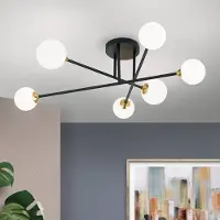 Orion Taklampa Snowwhite, dimbar, Svart, Vardagsrum / matsal, Metall, Modern, Taklampa