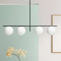 SFORZIN Hänglampa Jugen, dimbar, Svart, Vardagsrum / matsal, Glas, Design, Pendellampa