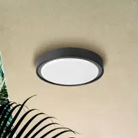 VIOKEF LED-utomhustaklampa Anabella, mörkgrå Anabella, Aluminium / grå / zink, Syntetmaterial, Modern, LED-taklampor