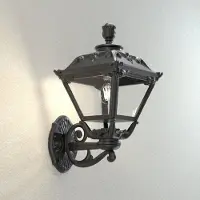 Fumagalli 1891 LED utomhus vägglampa Golia, Svart, Syntetmaterial, Antik, LED-vägglampa utomhus