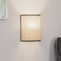 Duolla Vägglampa Jute&black , dimbar, Brun / rost, Vardagsrum / matsal, Textil / tyger / siden, Lantlig / rustik, Vägglampa, vägglampa inomhus