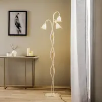 ONLI Golvlampa Lucrezia , Creme / bärnsten, Vardagsrum / matsal, Glas, Lantlig / rustik, Golvlampa