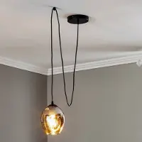 Emibig Glas pendellampa Starla LIGHTING, dimbar, Svart, Vardagsrum / matsal, Glas, Modern, Pendellampa