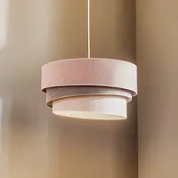 Duolla Hänglampa Pastell Trio , dimbar, Violett / rosa / rosè, Vardagsrum / matsal, Textil / tyger / siden, Modern, Pendellampa