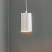 TEMAR LIGHTING Hänglampa ZW Tube , dimbar, Vitt / opal, Vardagsrum / matsal, Metall, Modern, Pendellampa
