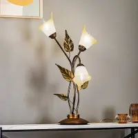 ONLI Bordslampa Miranda med 3 lampor, brons , Brun / mässing, Vardagsrum / matsal, Metall, Florentinsk, Bordslampa