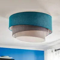 Duolla Taklampa Pastell Trio , dimbar, Blå, Vardagsrum / matsal, Textil / tyger / siden, Ungt boande, Taklampa