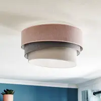 Duolla Taklampa Pastell Trio , dimbar, Violett / rosa / rosè, Vardagsrum / matsal, Textil / tyger / siden, Modern, Taklampa