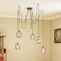 Emibig Glas pendellampa Starla LIGHTING, dimbar, Svart, Vardagsrum / matsal, Glas, Modern, Pendellampa