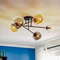 Emibig Taklampa Glassy LIGHTING, dimbar, Svart, Vardagsrum / matsal, Glas, Modern, Taklampa