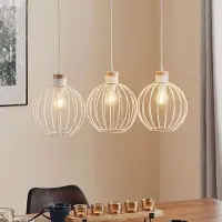 Emibig Hänglampa Barbado 3 LIGHTING, dimbar, Vitt / opal, Vardagsrum / matsal, Metall, Modern, Pendellampa