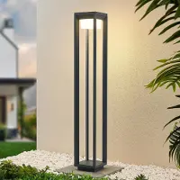 PRIOS LED pollare Gamion , Aluminium / grå / zink, Aluminium / grå / zink, Modern, LED-utomhuslampa
