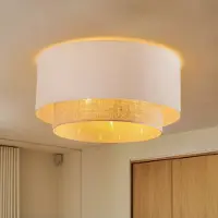 Duolla Taklampa Boho , dimbar, Creme / bärnsten, Sovrum, Textil / tyger / siden, Taklampa