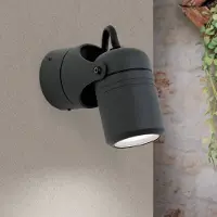 Orion Vägglampa utomhus Vision, dimbar, Svart, Aluminium / grå / zink, Utomhusvägglampa