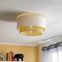 Duolla Taklampa Boho , dimbar, Creme / bärnsten, Sovrum, Textil / tyger / siden, Taklampa
