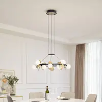 LUCANDE Pendellampa Pallo , dimbar, Svart, Vardagsrum / matsal, Metall, Modern