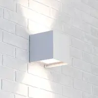 MCJ Vägglampa Zuza 2 , dimbar, Vitt / opal, Vardagsrum / matsal, Aluminium / grå / zink, Modern, Vägglampa, vägglampa inomhus